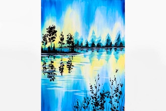Paint Nite: Blue Lake Silhouette